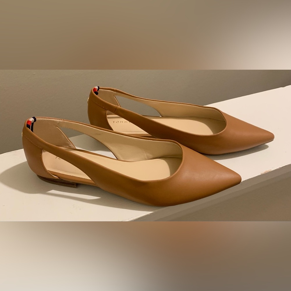 Tan Pointed Toe Flats - Tommy Hilfiger